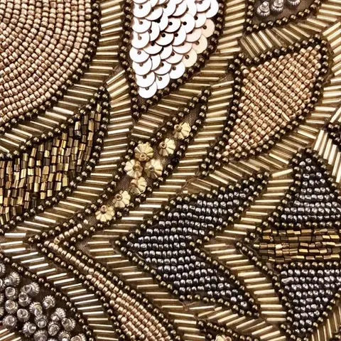 Gold Beading fabric swatch
